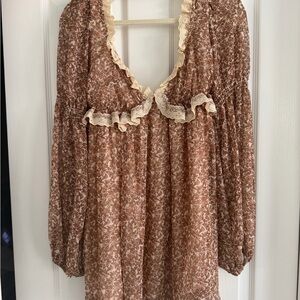 Free People Long Sleeve Babydoll Dress